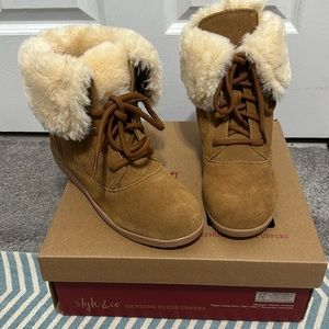 New Style & Co Suede Booties sz 7